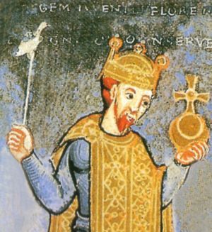 Heinrich III. HRR Miniature : source Wikipedia - Domaine Public