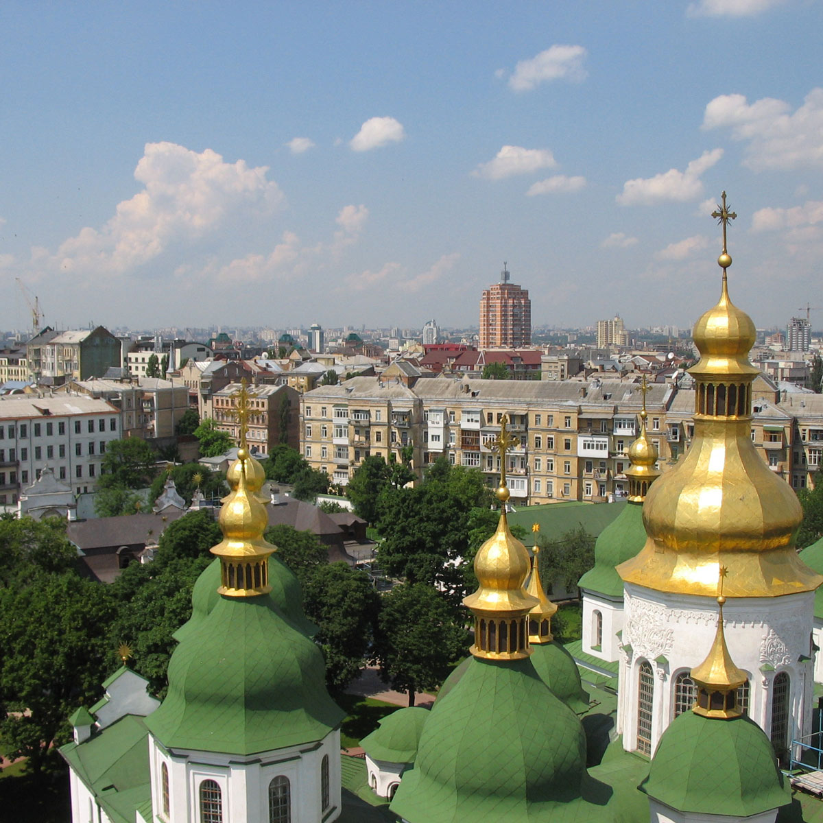 Panorama de Kiev depuis la cathédrale Sainte-Sophie - source wikipedia : licence creativ commons