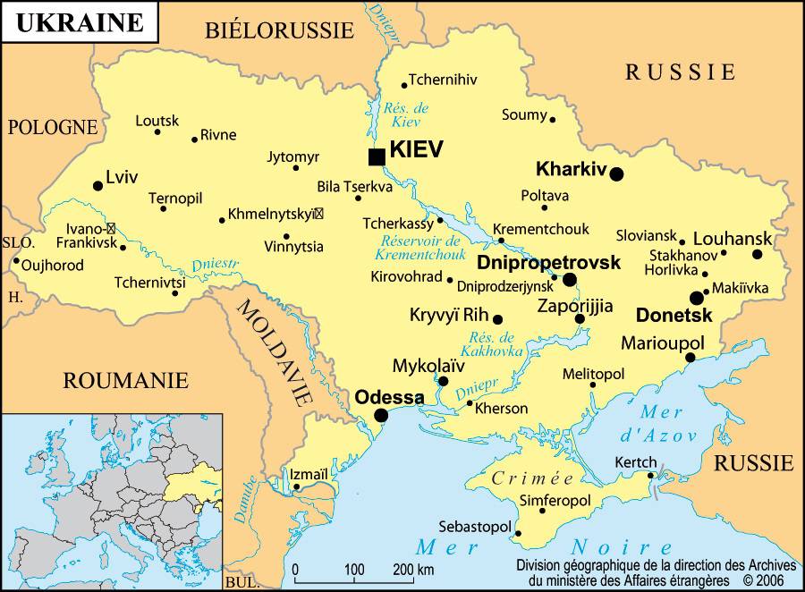 carte villes ukraine