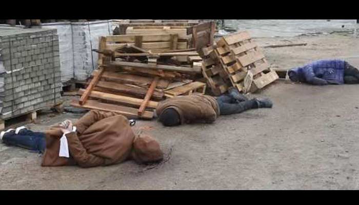 Boutcha exécution sommaire de civils Ukrainiens - source UKinformTV : licence creativ commons