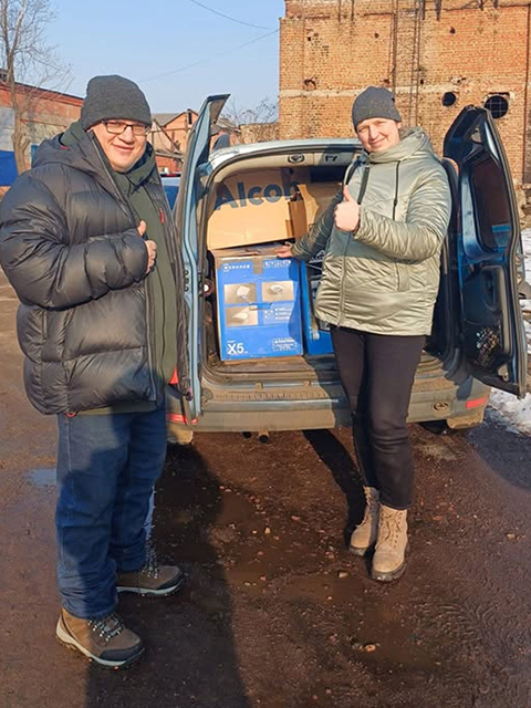 Février 2025 Arrivée de générateurs - Photo Sasha Yasenchuk