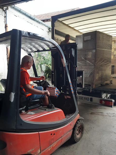 Juillet 2025 Chargement des dons de la société Gibaud - Photo Liouba Lorr'Ukraine